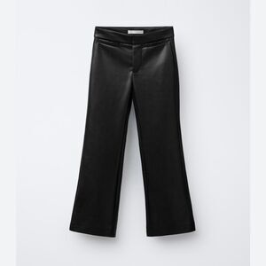ZARA Faux Leather Black Flare Pants
